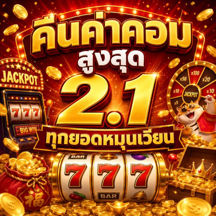 คืนค่าคอม สูงสุด 2.1%